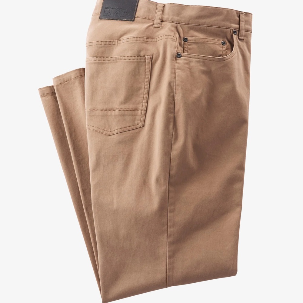 Westport Black Stretch Sateen 5-Pocket Pant 44W/34L
